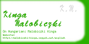 kinga malobiczki business card